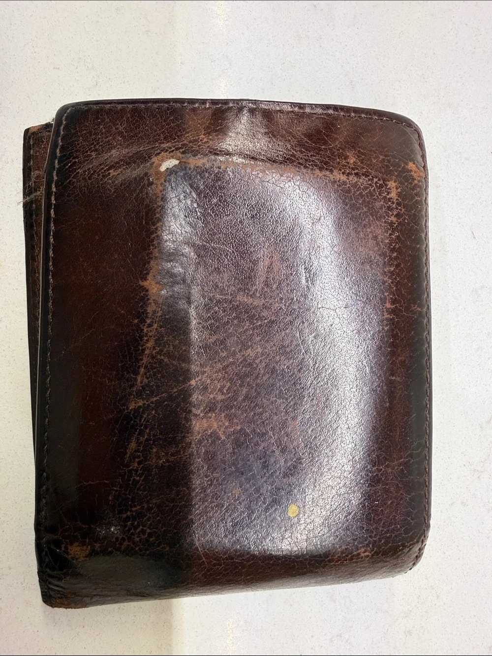 Coach Brown Leather Money Clip Wallet - Dark Brown Finish